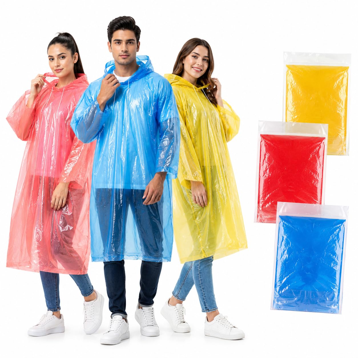 Shekki Disposable Rain Card Poncho Pack of 2 | Pocket Size Waterproof Emergency Raincoat for Men & Women | Lightweight Travel Rainwear | Reusable 2-3 Times-picture-51