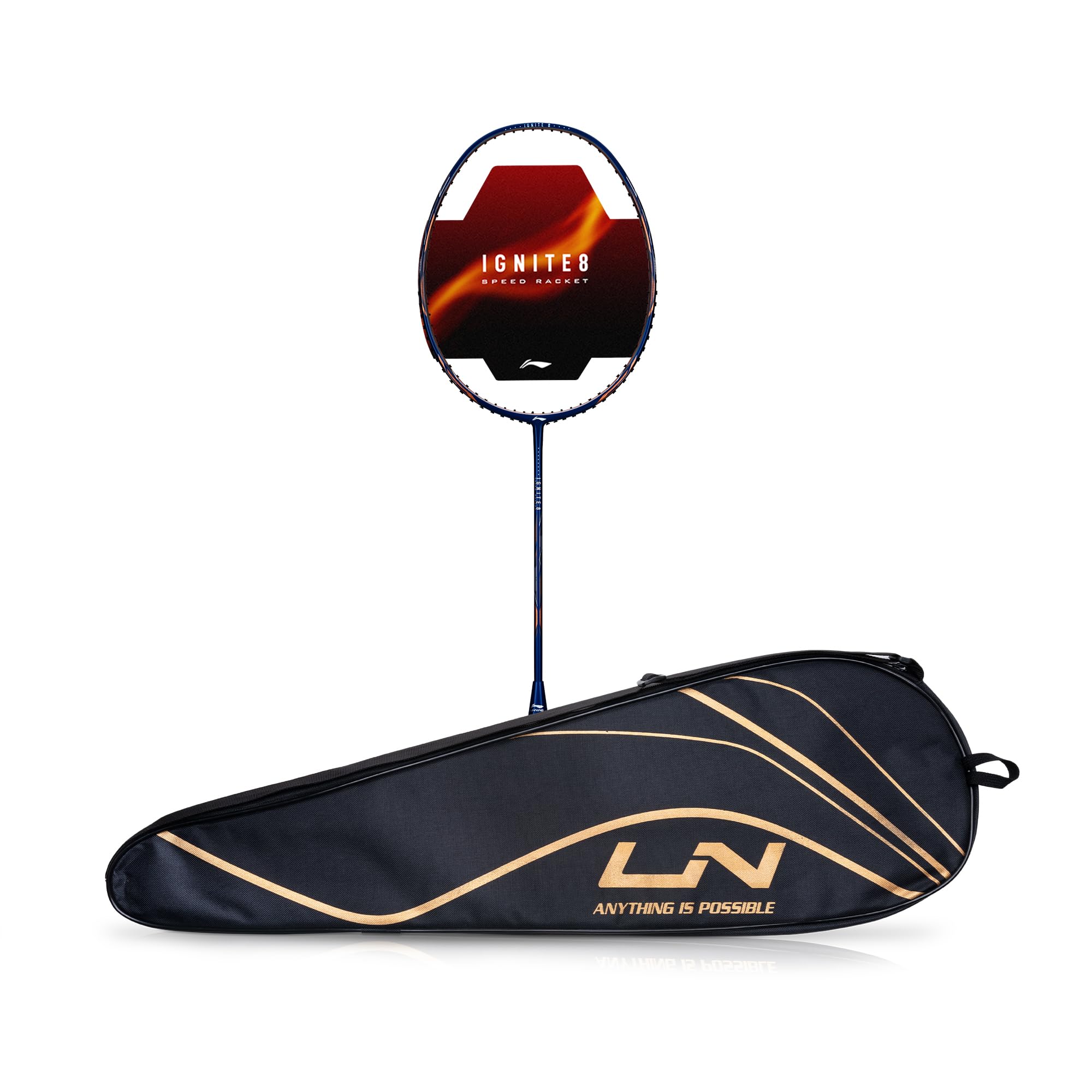 Li-Ning Ignite 8 Japanese Carbon Graphite Unstrung Badminton Racket with Full Cover (Dark Navy/Copper, 77 Grams) (B00AEM96K4) Amazon Price History, Amazon Price Tracker