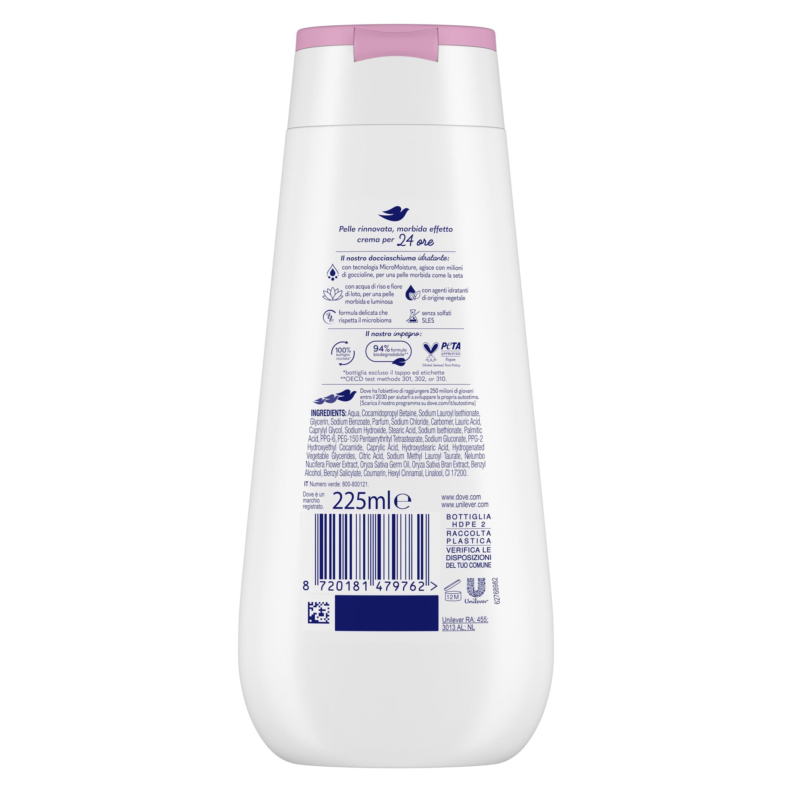 Dove Duschschaum Aufhellung Reiswasser & Lotusblüten, Unisex, 6 x 225 ml – Ansicht 2
