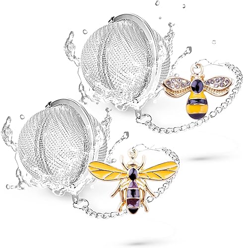Infusores de té para té suelto, 2 piezas de bola de té TeaSanavie hechos a mano, coladores de té de abeja de miel para té suelto, infusor de té con