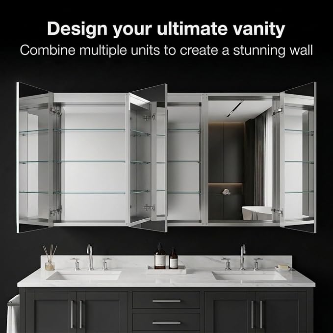 Botiquín de baño de aluminio 30 x 36 in con espejo miniatura 10