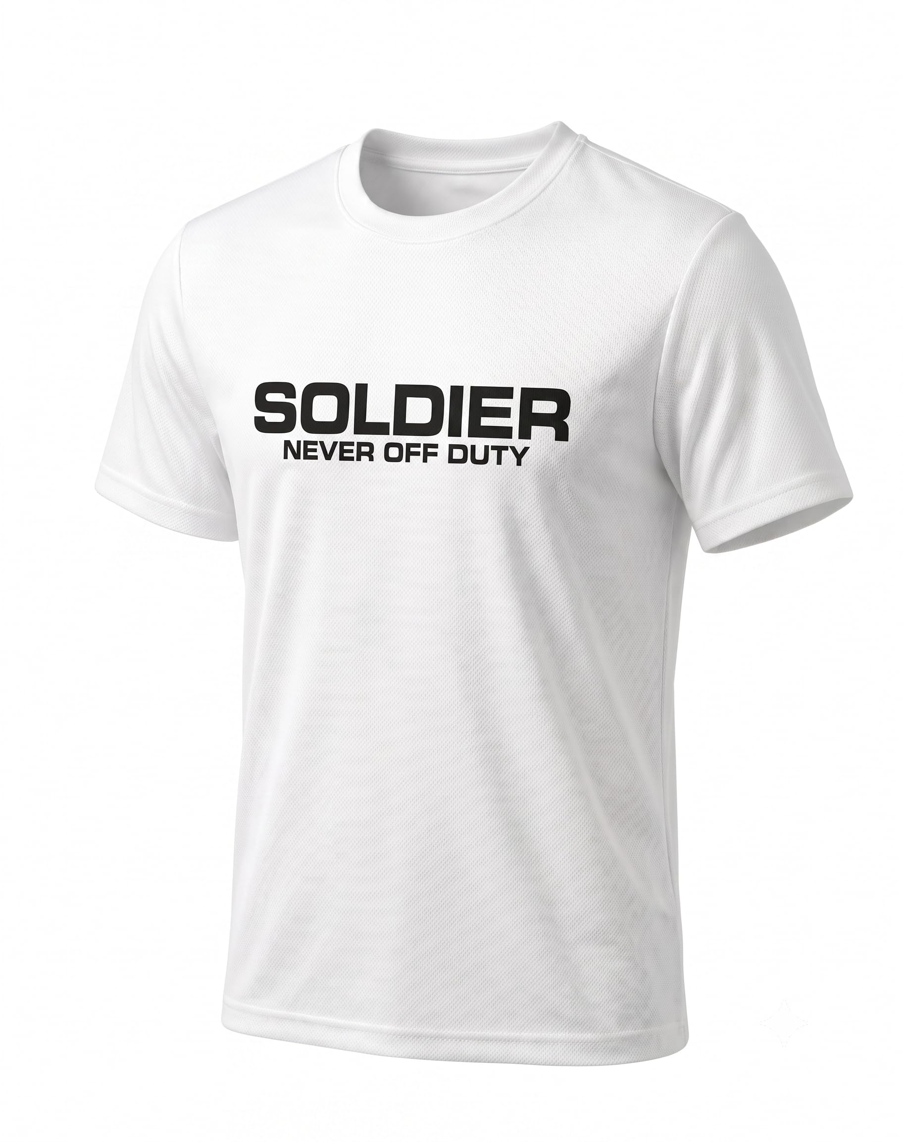 Soldier Never Off Duty Graphic Men's White T-Shirt-picture-15