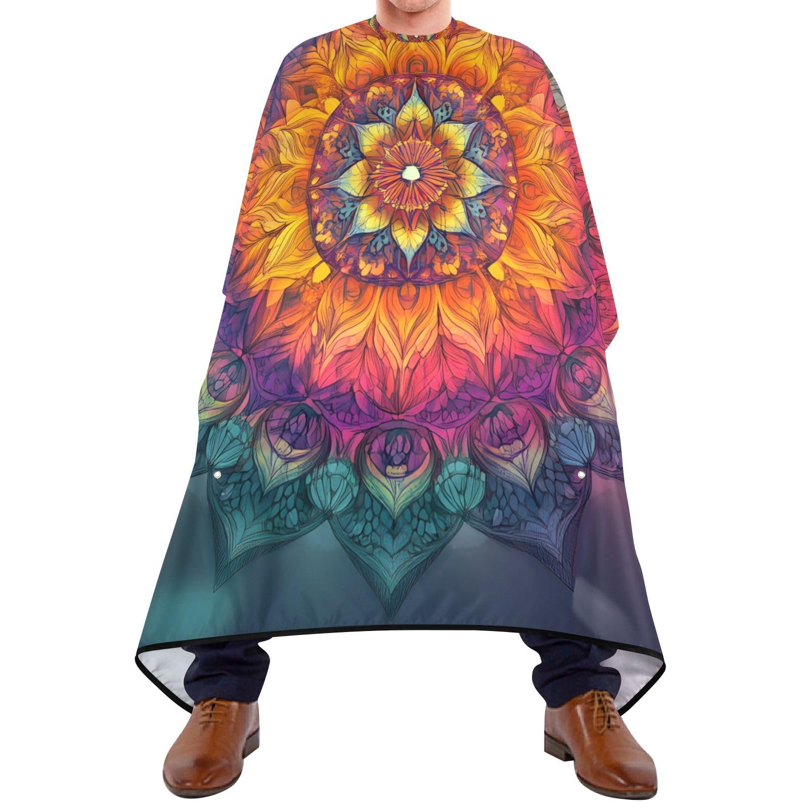 Hezely Colorful Mandala Hair Dye Cape, Barber Cape for Adults,Waterproof Salon Cape,Waterproof Hairdressing Styling Hair Cutting, 65