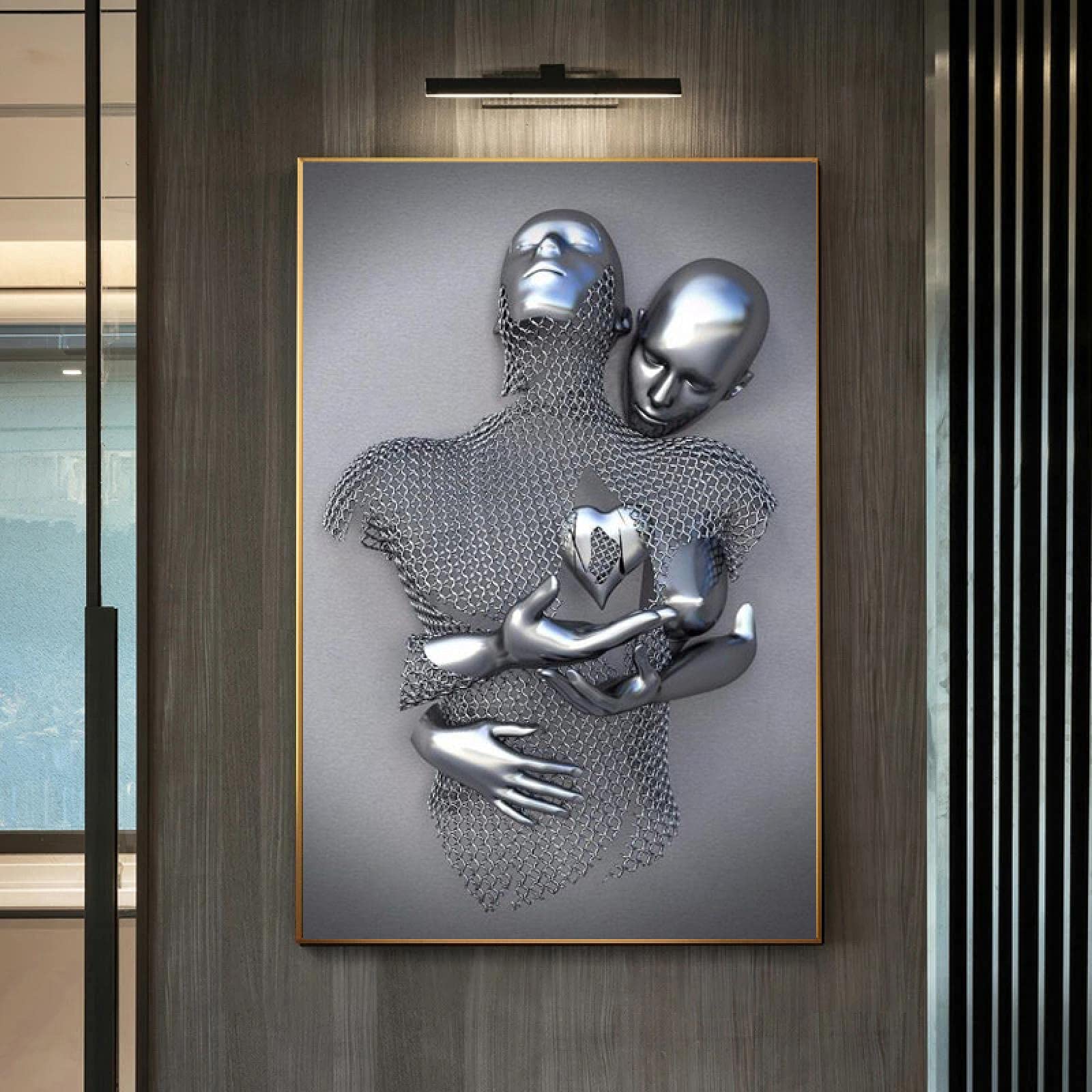 絵画 lovers Metal Lovers Figure Statue Wall Art Canvas Paintings Romantic