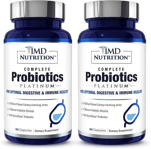 LMD Complete Probiotics Pla-Tinum-30 cápsulas, ayudan a mantener tu flora digestiva, mejorar el sistema inmunológico, contiene 11 cepas robustas y