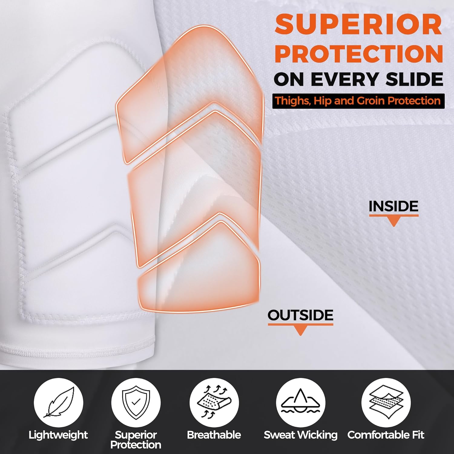 COOLOMG Youth Boys Baseball Sliding Shorts with Soft Athletic Cup Padded Compression Shorts for Football Lacrosse - Image 4