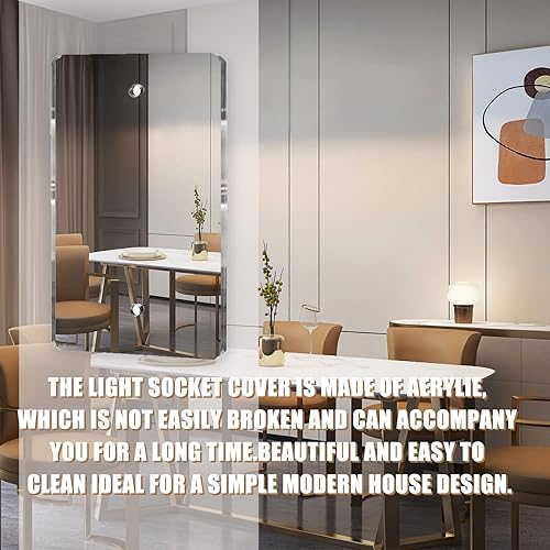 Miniatura 36 de Placas de interruptor de luz de espejo, cubiertas de salida de placa de pared duradera, placas de interruptor de espejo de acrílico y cubiertas