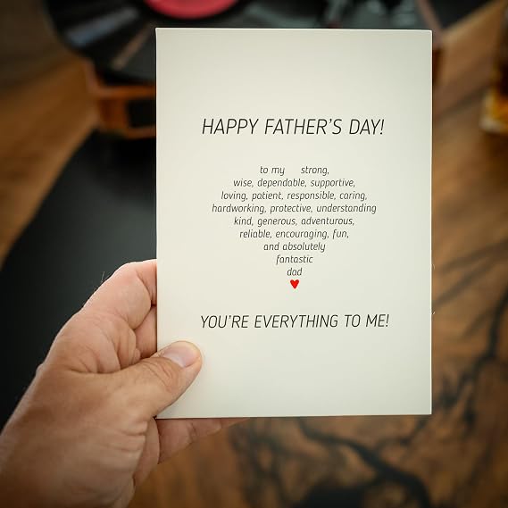 Bee! Happy Fathers Day card from daughter, son, kids, wife | Sentimental Gift for Dad, Grandpa, First time new Dad, Papa