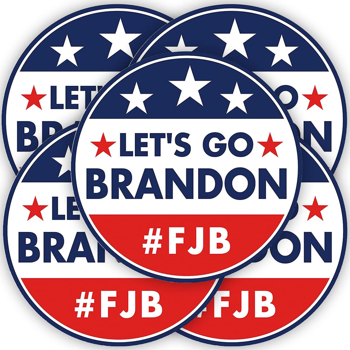 Let's Go Brandon Sticker 5 Pcs 3" Car Bumper Sticker Decal, Stickers Decorations for Cars Bumper Trucks,Vans Boats Signs Windows, Funny Bumper Stickers