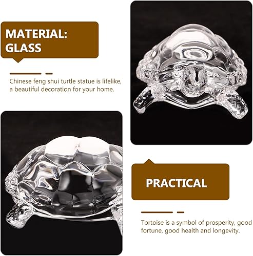 Miniatura 7 de HOMSFOU Figuras de tortuga de mar, figura de tortuga de cristal, arte de vidrio soplado a mano, pisapapeles, figura de animales marinos, decoración