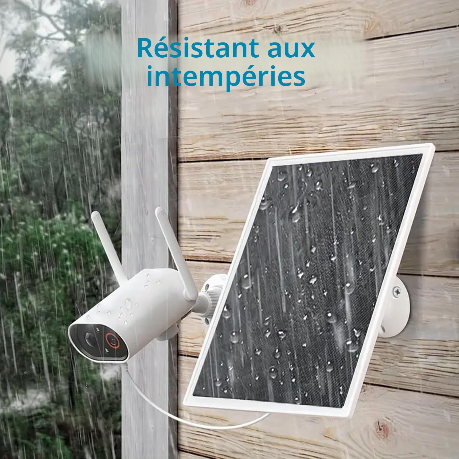 Lot de 2 panneaux solaires pour Arlo Essential 2K Outdoor (2e génération)/appareil photo Essential XL (2e génération)/projecteur essentiel, charge continue 5 V 6 W, câble de 3 m, résistant aux