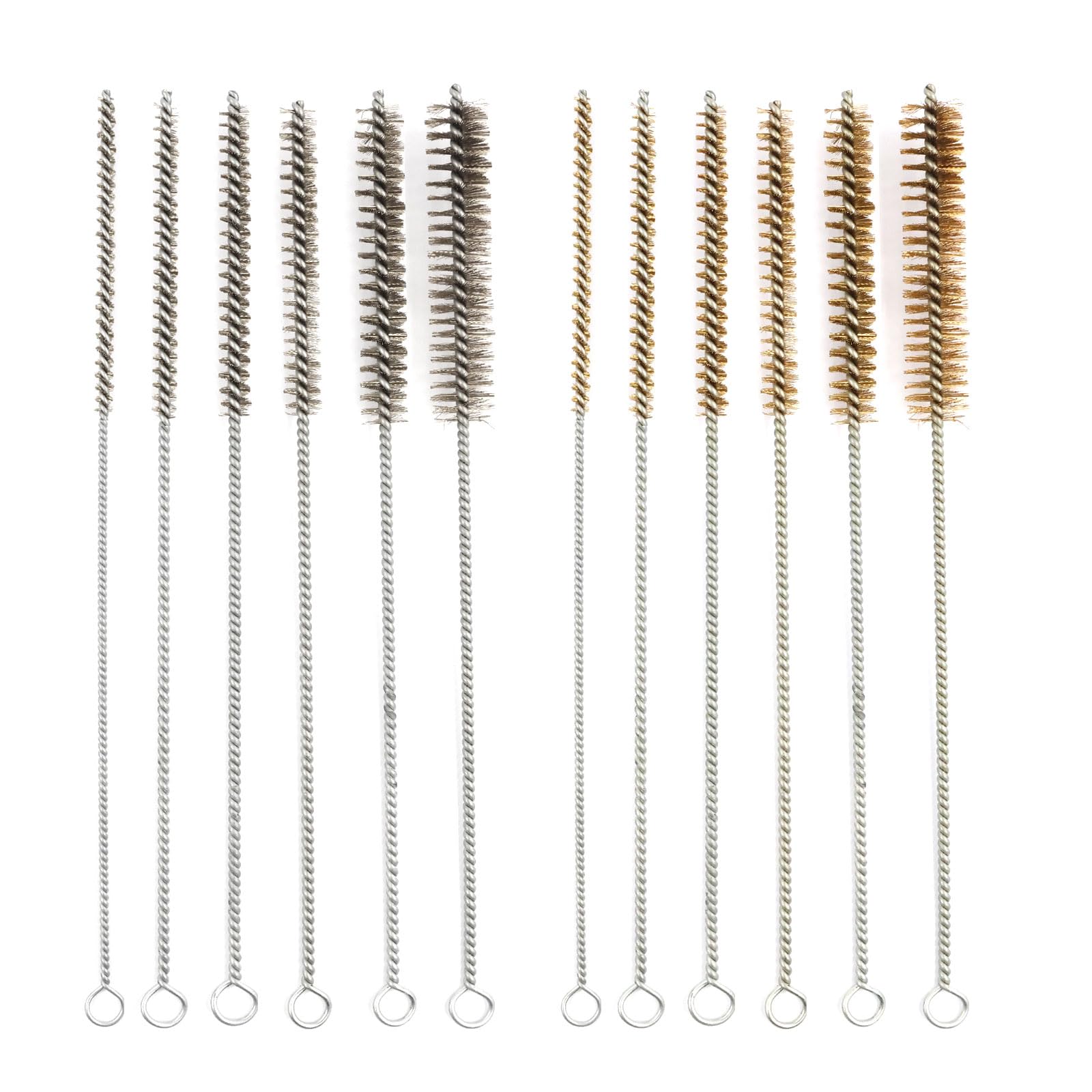 Wealsun Brass & Stainless Steel Wire Brush Set Pack of 12