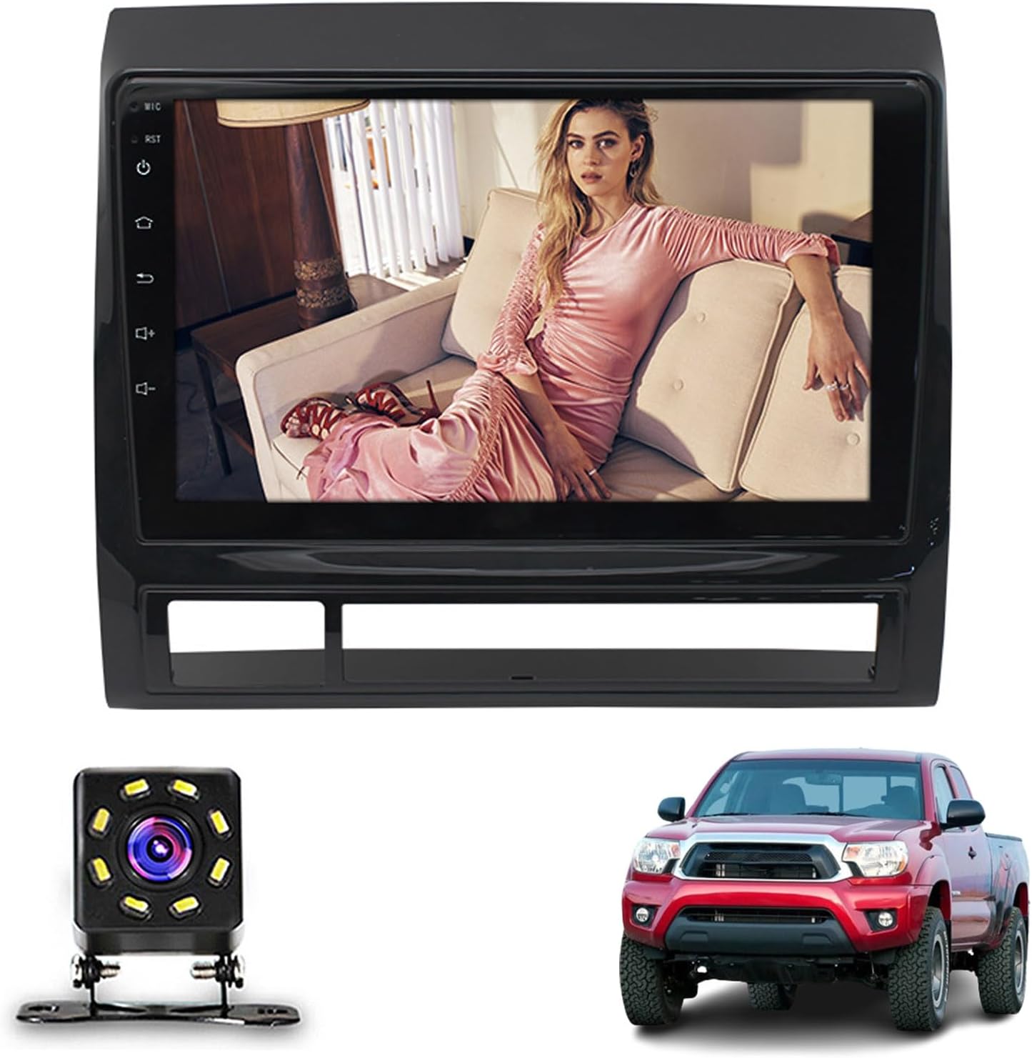 Android 13 Radio Double Din Car Stereo Sat Nav for Toyota Tacoma (2009-2013) GPS Navigation 9'' Headunit MP5 Multimedia Video Player FM Receiver with WiFi DSP Carplay(Size:Octa Core 4+64 G)