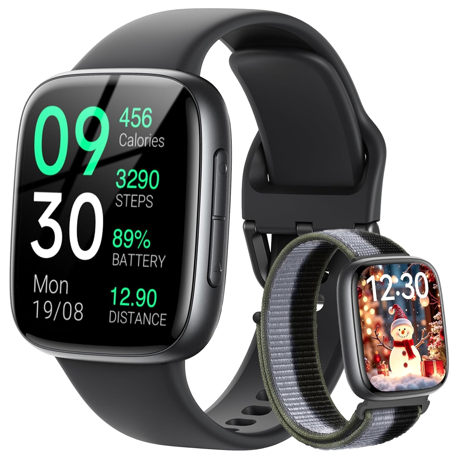 Fitpolo Smart Watch 1 85 AMOLED Fitness Tracker with Bluetooth Call Heart Rate Sleep SPO Monitor 100 Sports