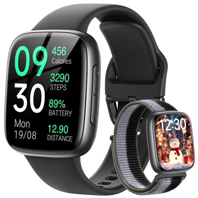Fitpolo Smart Watch 1 85 AMOLED Fitness Tracker with Bluetooth Call Heart Rate Sleep SPO Monitor 100 Sports