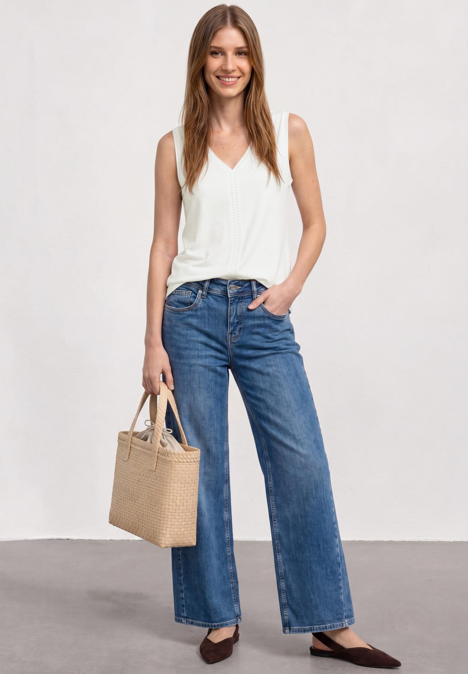 Street One 3230698 Top con Nastro in Crochet Donna (Pacco da 1)