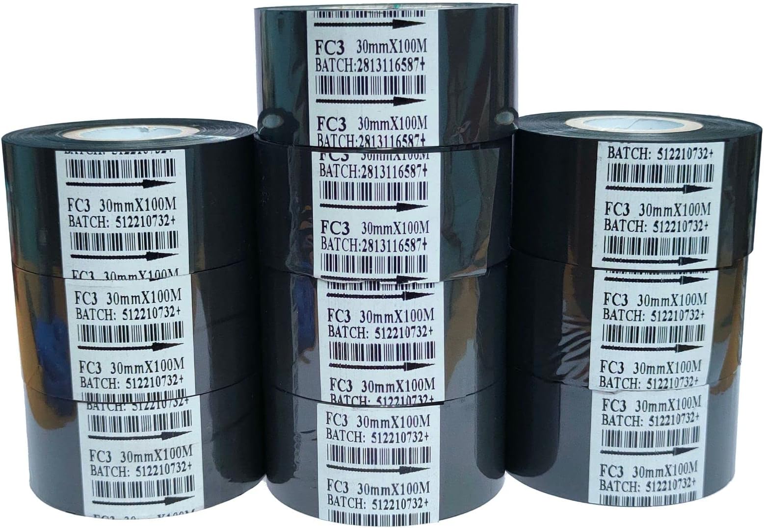 MACWID Black Hot foil Stamp Ribbon for Coding Machine (30MM x100M) (10 Pieces)