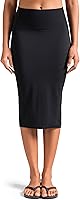 Colorfulkoala Dreamlux Women's High Waist Midi Pencil Skirt - Stretchy Bodycon Below Knee for Office & Casual Wear