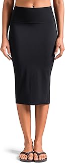 Dreamlux Women’s Midi Pencil Skirt – High Waist Stretch, Below Knee Body...