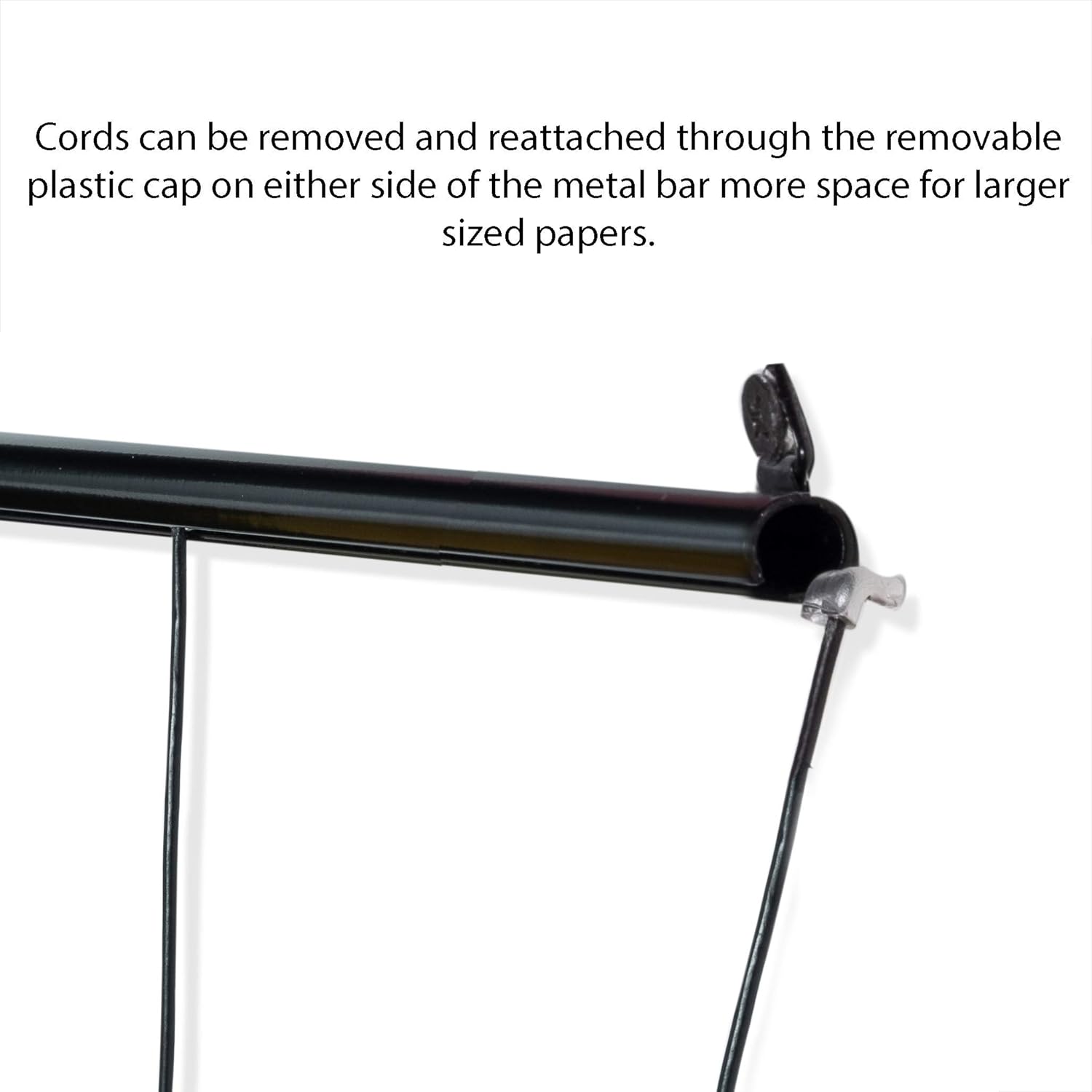 You Have Space 2 Pack Hanging Picture Display Photo Holders with Metal Cable Strings and 40 Magnetic Clips Metal Black