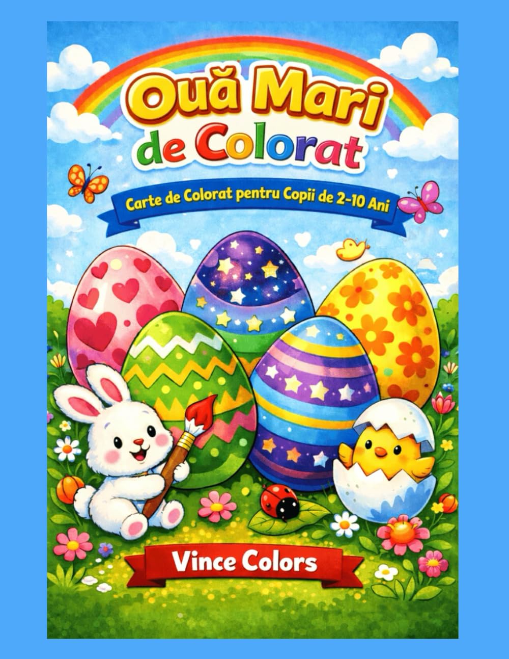 Oua Mari de Colorat: Carte de Colorat pentru Copii de 2-10 ani