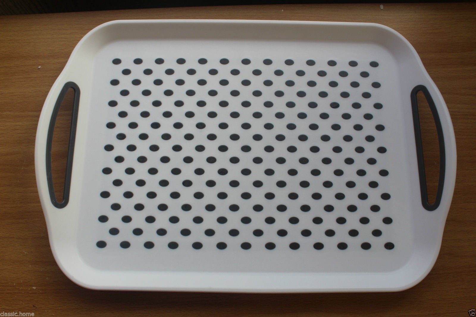 41*29CM Rectangular non slip plastic trays anti slip dinner serving trays lap trays new-WHITE