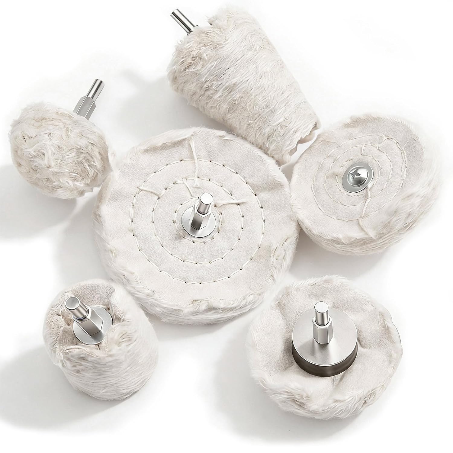 Tnisesm 10Pcs 8" Airway Buffing Wheel, Aluminum Polishing Kit in Diameter 5/8 inch Arbor Hole, Metal Polishing Wheel for Angle Grinder