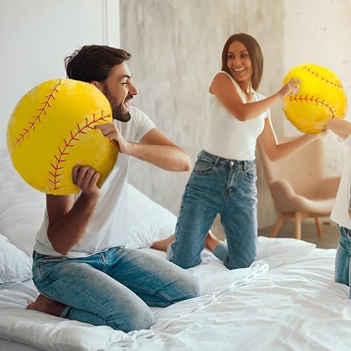Miniatura 3 de Gerrii 2 piezas de almohada de felpa deportiva de softbol con temática deportiva esponjosa almohada de softbol voleibol decoración de habitación