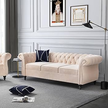 Amazon.com: AVZEAR Velvet 3 Seater Modern Chesterfield Tufted