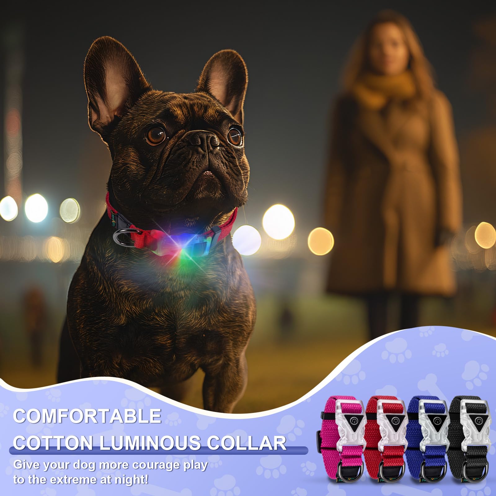 Collare Luminoso LED Per Cani E Gatti - Regolabile, Impermeabile, 7 Colori - Foto 8