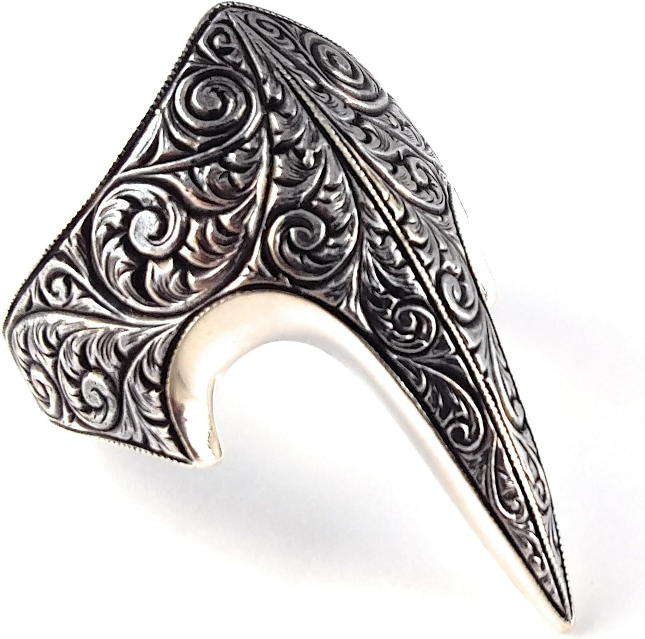 Handmade Turkish Silver Fang Engrave Thumb Ring for Jamaica Ubuy