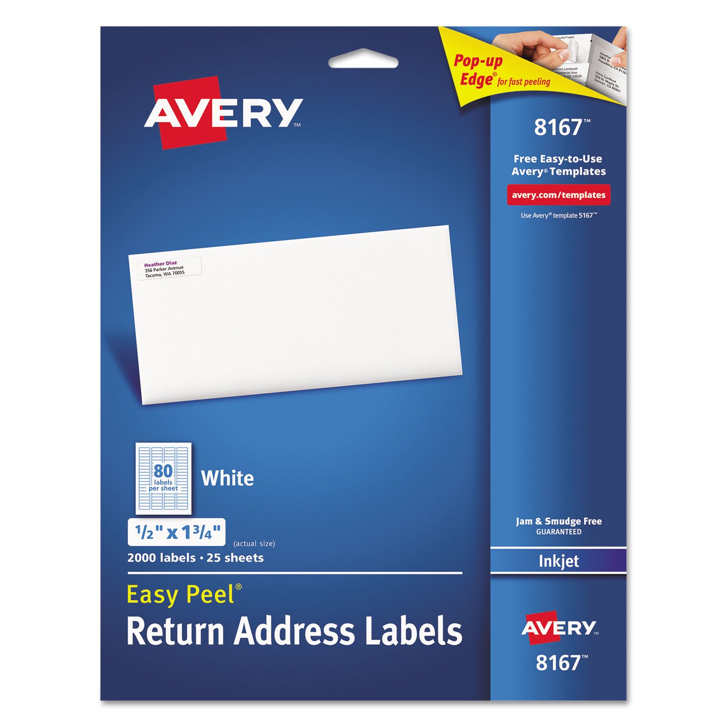 Office Realm AVE8167 - Easy Peel Return Address Labels