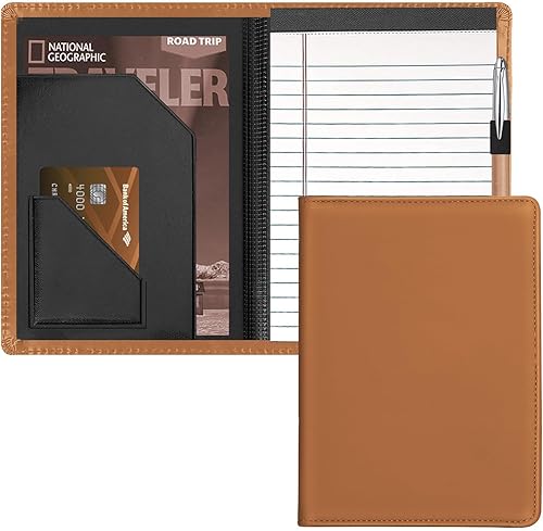 Gorbado Carpeta Junior Padfolio Carpeta A5 con bloc de escritura de 5 x 8 pulgadas y bolsillo interior de almacenamiento, organizador ejecutivo de