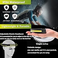 Vista 5 de Linterna frontal recargable impermeable con sensor de movimiento para casco duro, lámpara de cabeza LED para camping, senderismo, ciclismo, luces