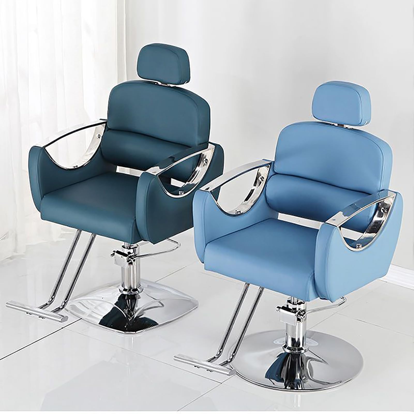 Genérico Sillón de peluquería hidráulico Profesional: sillón clásico de barbería, Altura Ajustable, diseño Giratorio, Cuero sintético, sillón reclinable para Belleza y Cortes de Pelo.