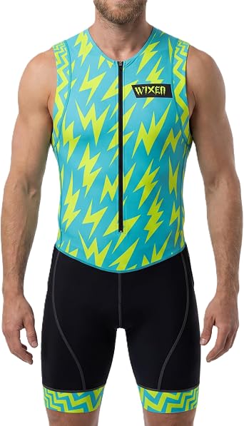 Wixen Mens Triathlon Suit Breathable & Padded Tri Suit for Swim, Bike & Run | Race Day Gear for Triathletes