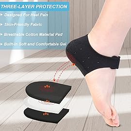 Thicker Heel Cushion Cups for Heel PainUpdated Version, Plantar Fasciitis Heel Spur Relief Products, Heel Supports Inserts, Heel Protectors for Pressure Sores