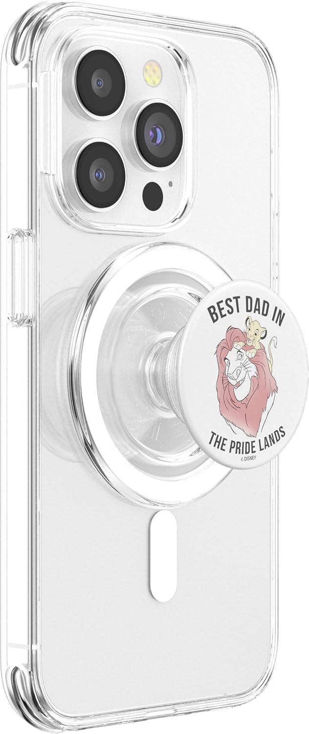Disney The Lion King Simba And Mufasa Best Dad Text PopSockets MagSafe PopGrip for iPhone