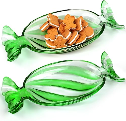 Miniatura 7 de Plato para dulces de Navidad, bandeja de caramelos de menta, platos para servir Navidad, bastón de caramelo, decoración de platos de Navidad, cuenco