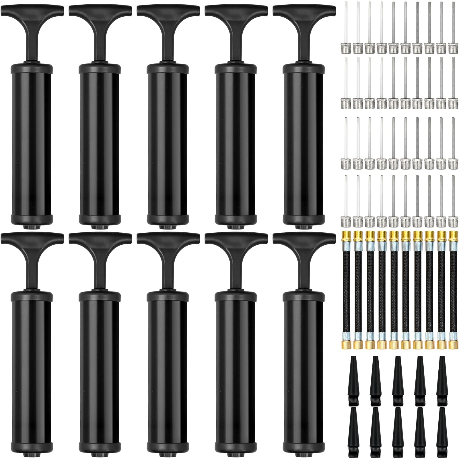 10 Set Soccer Ball Pump Bulk Portable Ball Pump Kit Soccer Pump Air Pump with Needles Nozzle for Basketball Football Volleyball Water Exercise Sports Ball Swim Inflatables