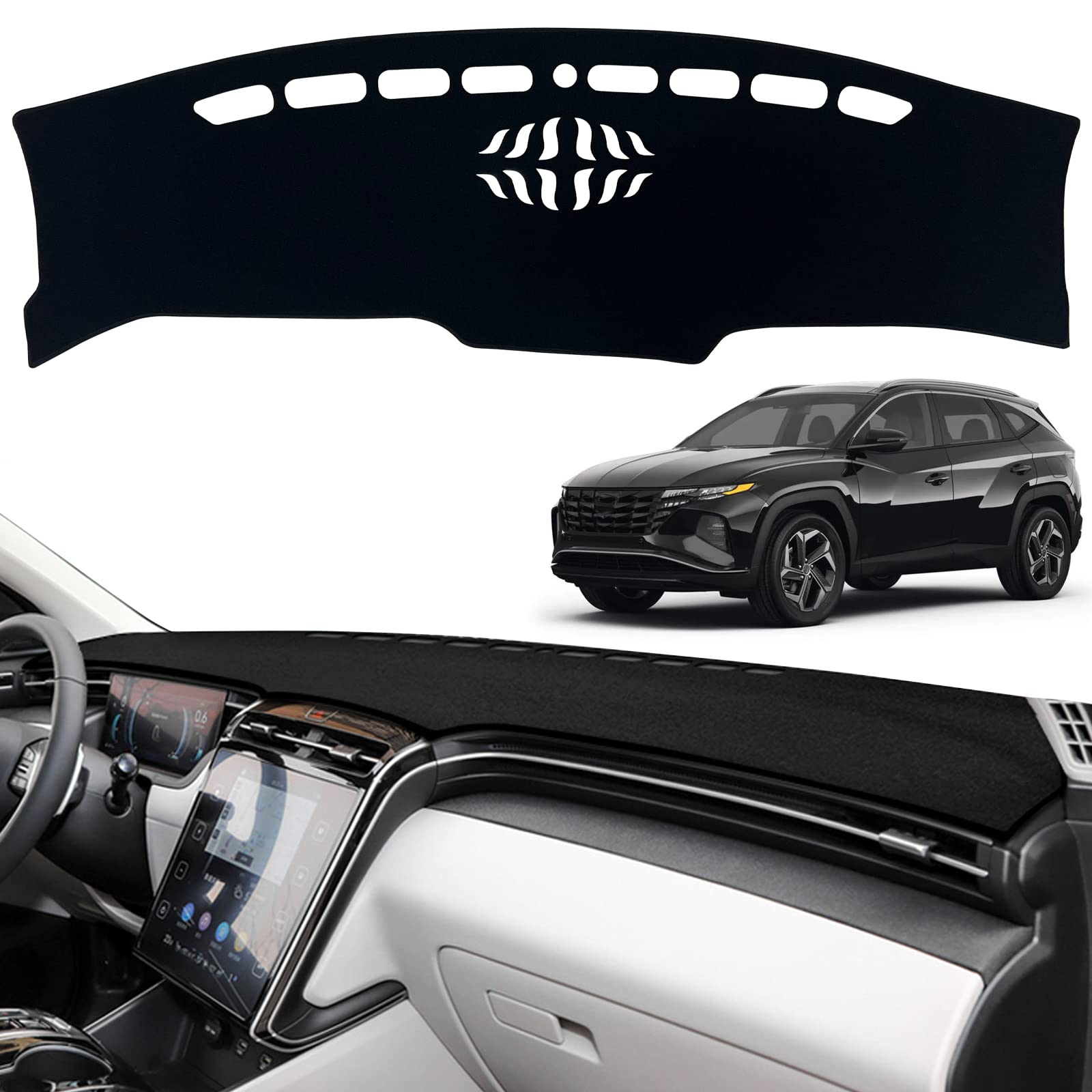 INUBOXES Dashboard Dash Board Cover Mat Pad Carpet Non-Slip Custom Compatible with Hyundai Tucson 2022 2023 Protector Sunshield (Tucson2022 2023(Without Audio))