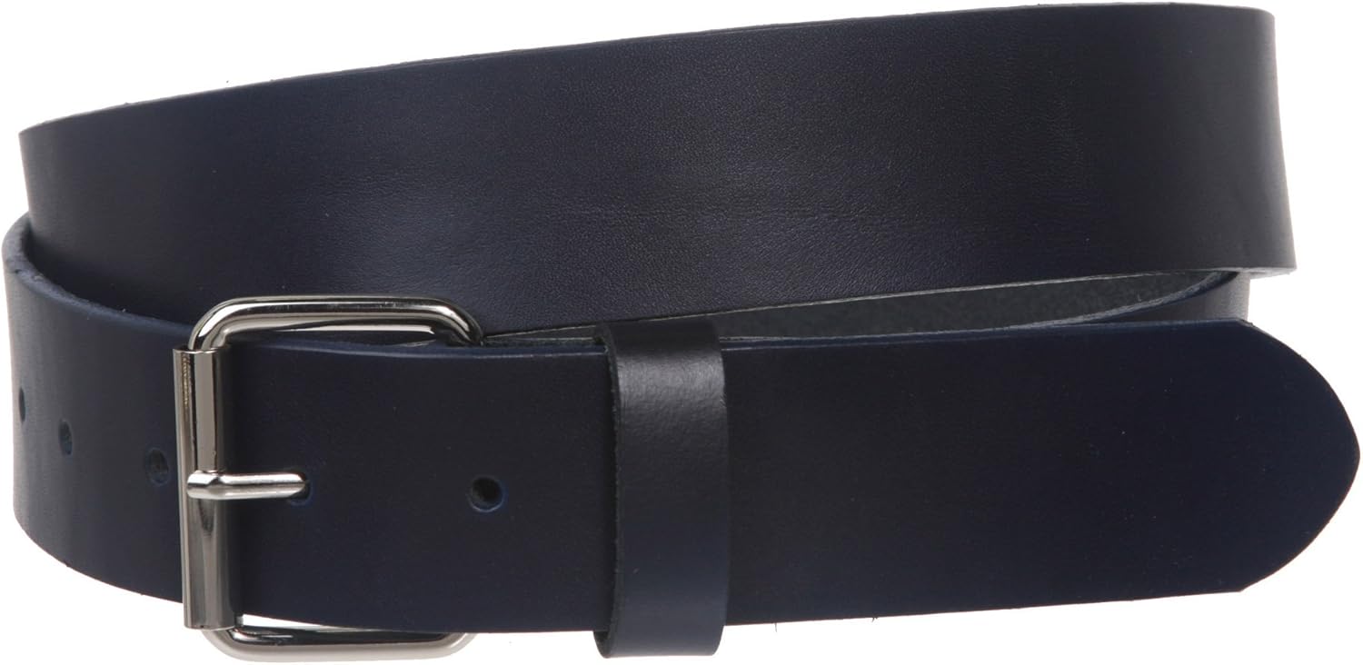 Big & Tall Oversize Snap on 1 1/2" Standard Plain Full Grain Leather Belt