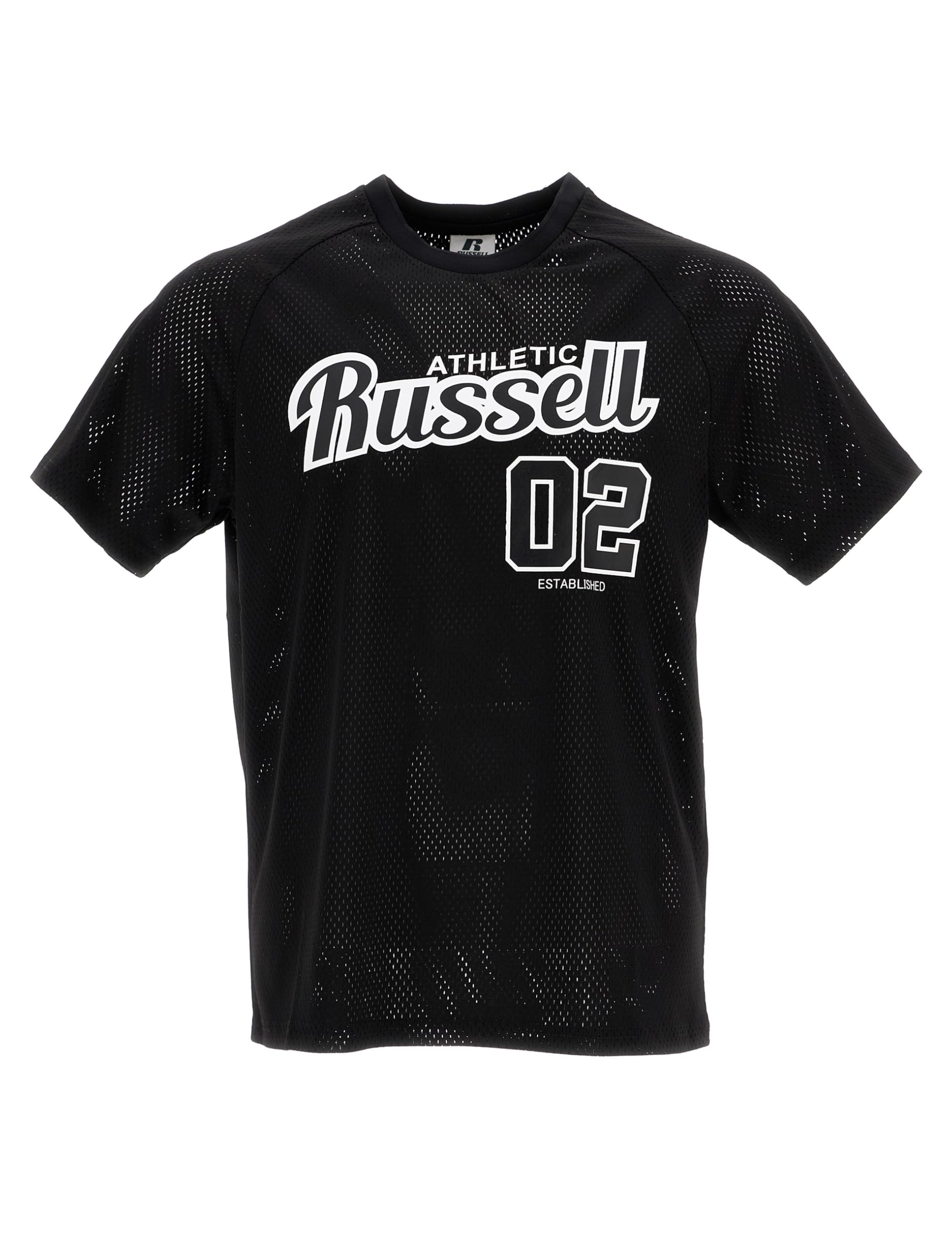 Russell Athletic Justice S/S Crewneck Tee - Men's Short Sleeve T-Shirt Comfortable and Versatile, Black, XL