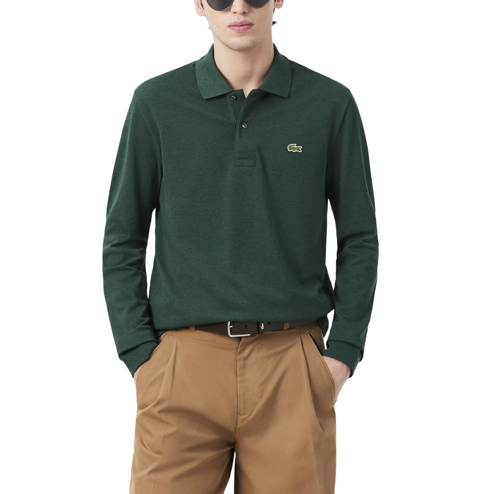Men's Classic Long Sleeve Pique Polo Shirt