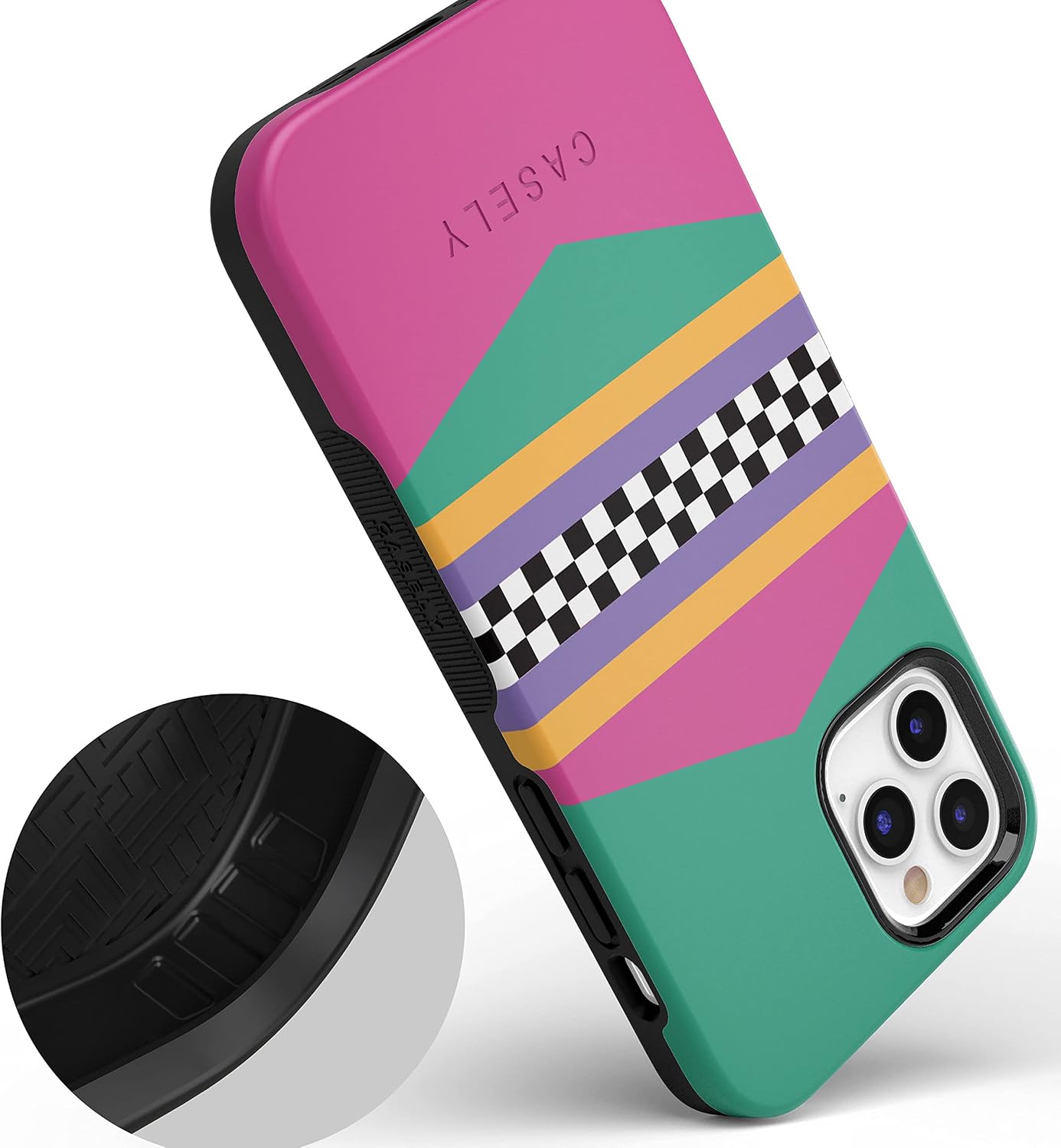 Casely iPhone 12 Pro Max Case | Rad Dad | 80's Colorblock | Bold Protective Design | Compatible with MagSafe