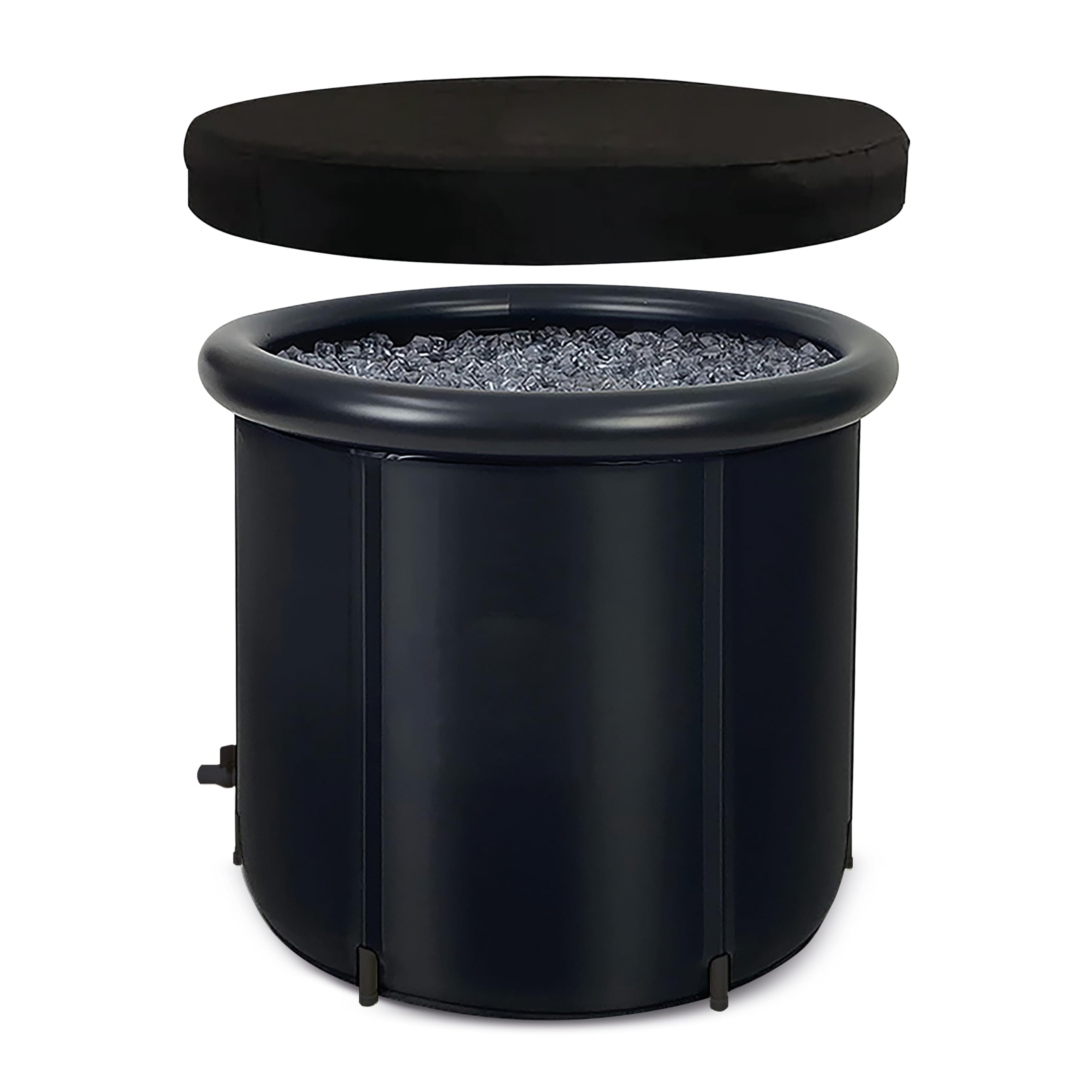Menkind #selfcare Inflatable Ice Bath PVC Cold Water Plunge Tub & Protective Lid | 330 L Capacity with Pump and Outlet Tap