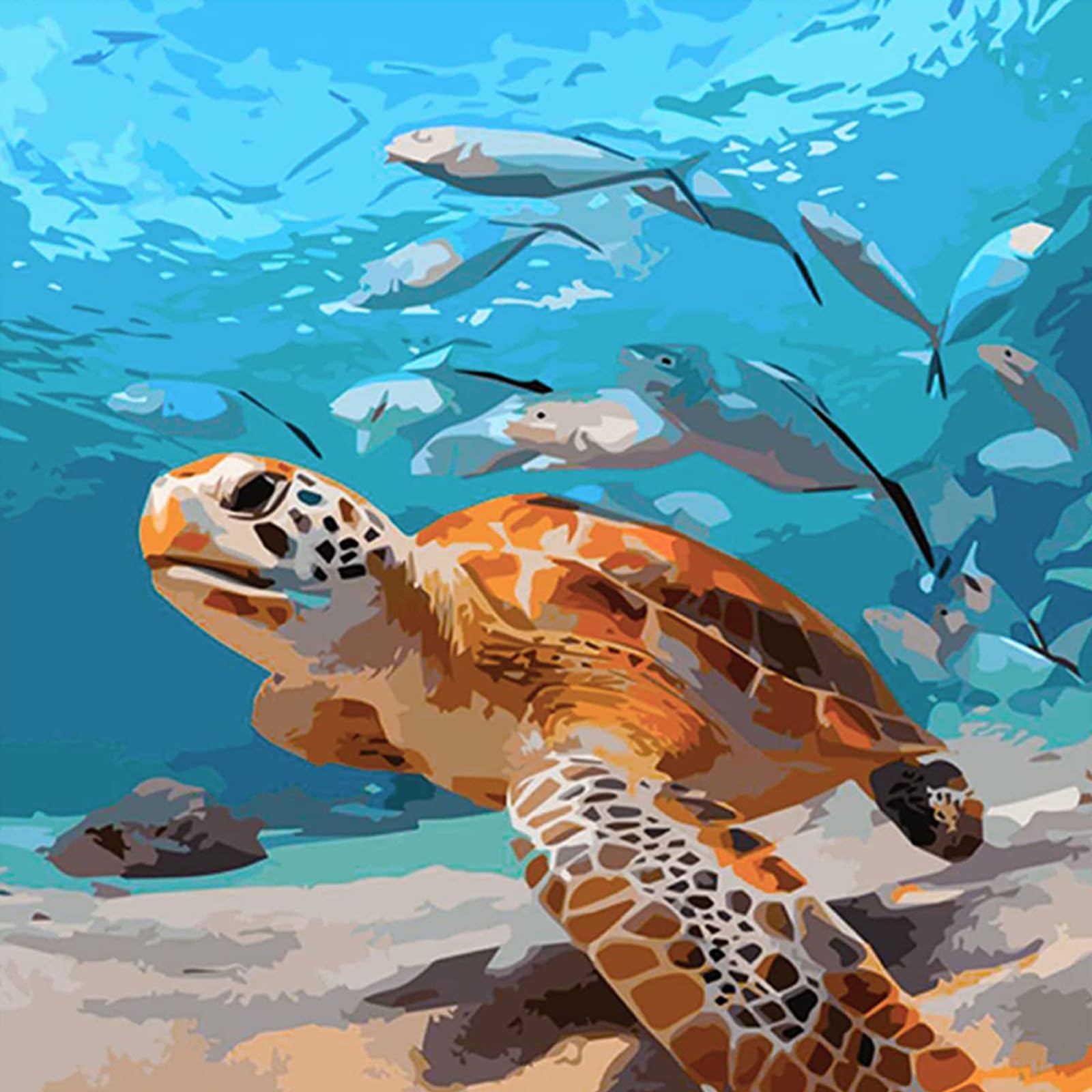 Pintar Por Numeros Adultos Principiantes Kit De Pintura Por Números (4 Tortugas) - ¡Incluye Lienzos Con Marco Y Pinturas! Pintar Por Numeros Niños 8 Años