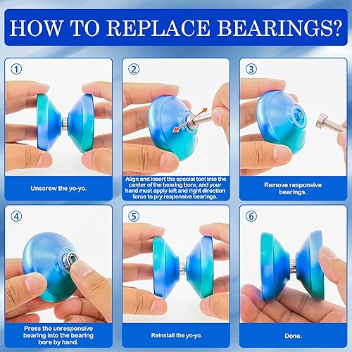 Miniatura 30 de YOYOSTUDIO X0312 Responsive Yoyo (negro) + Yoyo de plástico P1 (degradado azul púrpura)