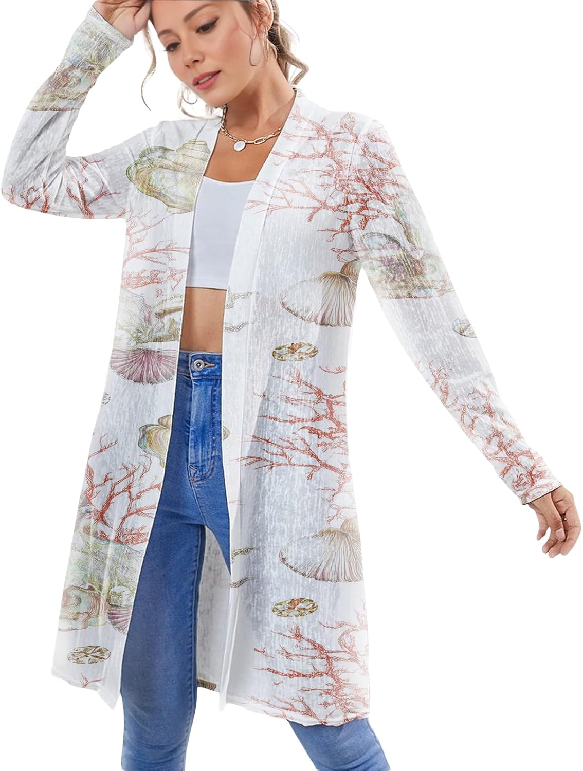 Sweater Dress for Women Casual Daily Wear Floral Graphic Long Sleeve Oversized Vacation Summer Sweater