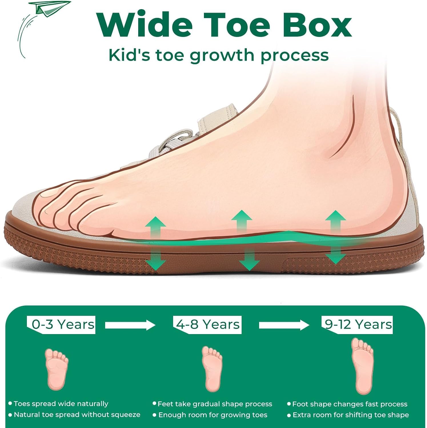 SAGUARO Toddler Kids Barefoot Shoes Wide Toe Box Minimalist Casual Sneakers for Boys & Girls for Preschool and Daily Wear